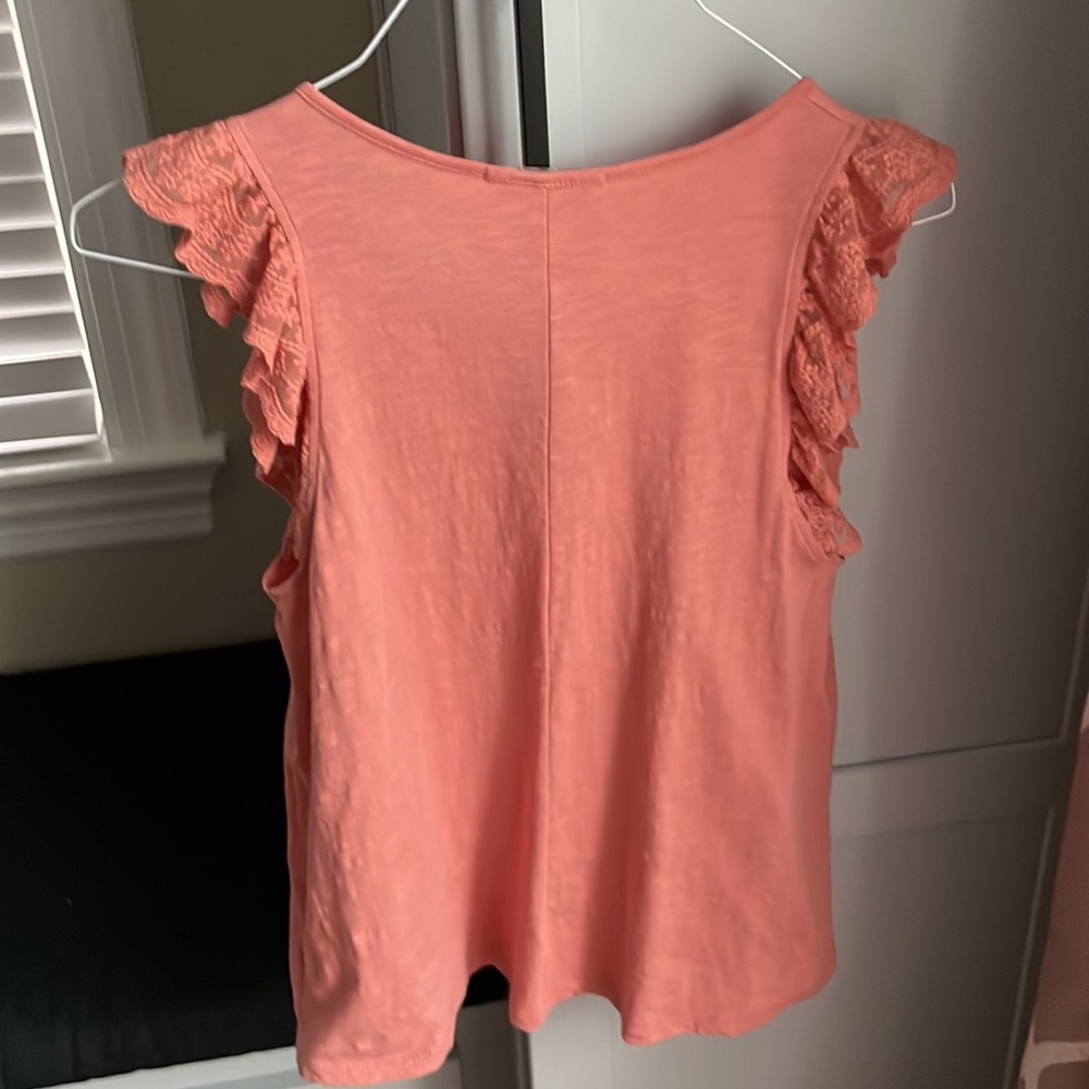 Anthropologie Eri + Ali ruffled lace V-neck - Picture 6 of 8